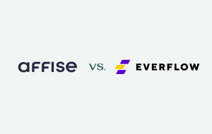 Logos of Affise and Everflow on a gray background